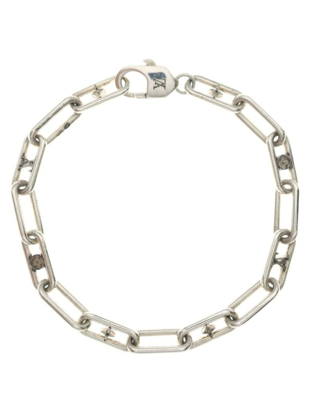 Louis Vuitton Pickpocket Monogram Bracelet Silver